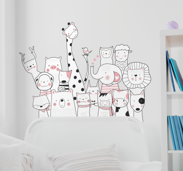 Minimalistische Tierzeichnung Kopfteil Wandtattoo - TenStickers