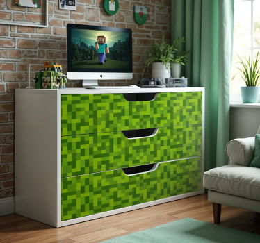 Möbelfolie grünes quadratisches gaming-design - TenStickers