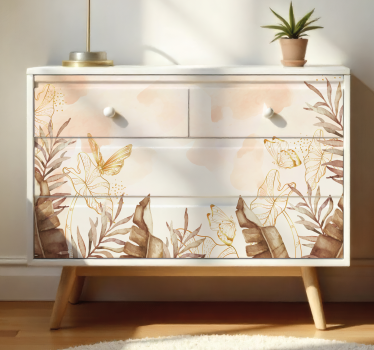 Möbelfolie im goldenen tropen-design - TenStickers