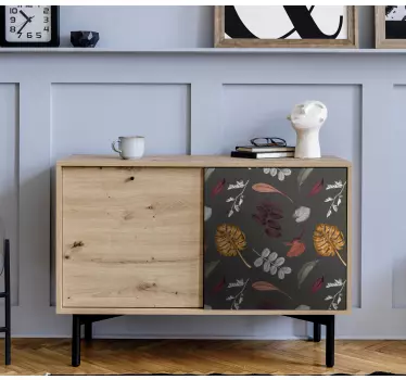 Möbelfolie mit floralem blattmotiv - TenStickers