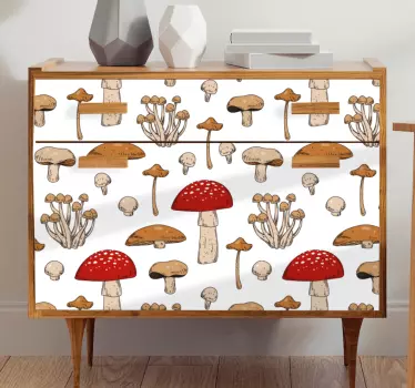 Möbelfolie pilz weißes motiv - TenStickers