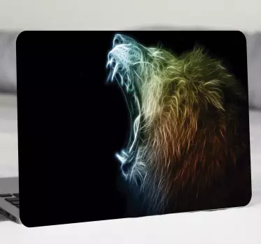 Moderne löwe laptop sticker - TenStickers