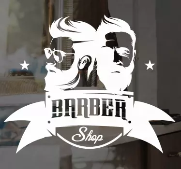 modische Aufkleber Klassischer friseurladen mit männern - TenStickers