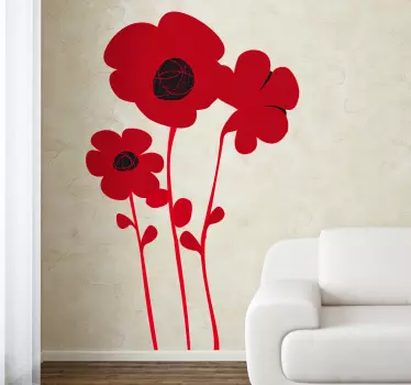 Mohnblume Aufkleber - TenStickers