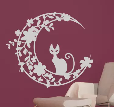 Mond Katze Aufkleber - TenStickers