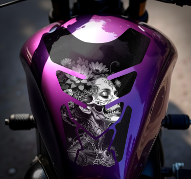 Motorrad Aufkleber bemalte skelettdame - TenStickers
