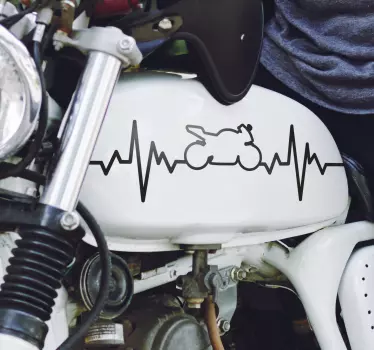 Biker Herzschlag Motorrad Folie - TenStickers