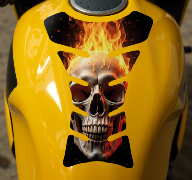 Motorrad Aufkleber brennender schädel - TenStickers