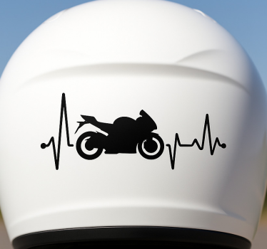 Motorrad aufkleber einfarbig herzschlag - TenStickers