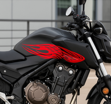 Motorrad aufkleber flammender flügelstrich - TenStickers