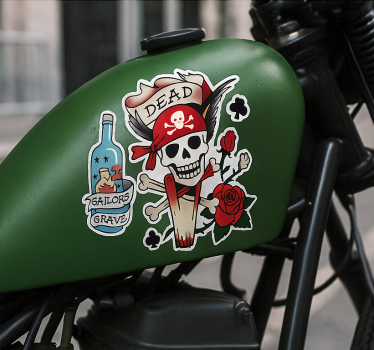 Motorrad aufkleber grüner kraftstofftank - TenStickers