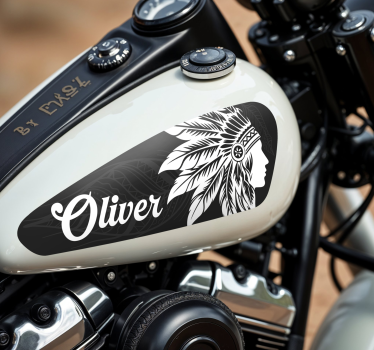 Motorrad Aufkleber indischer chef - TenStickers