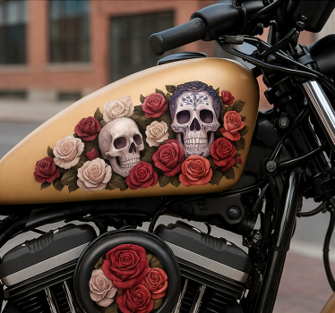 Motorrad aufkleber rose fahrer - TenStickers