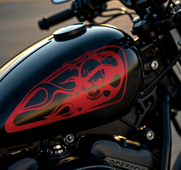 Motorrad Aufkleber schädel im feuer - TenStickers