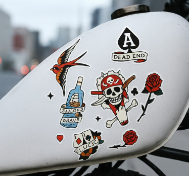 Motorrad aufkleber tattoo kraftstofftank - TenStickers