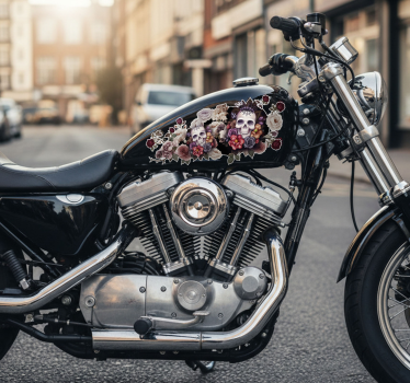 Motorrad aufkleber tote rose - TenStickers