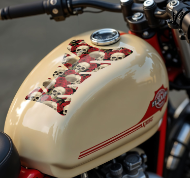 Motorrad Aufkleber totenköpfe und rosen - TenStickers