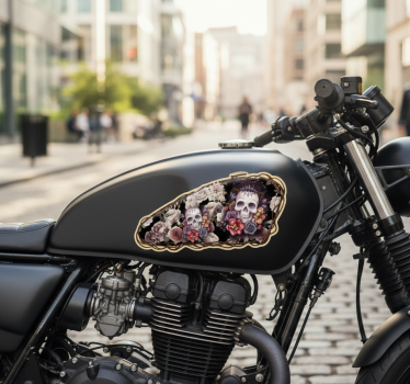 Motorrad aufkleber toter rosenfahrer - TenStickers