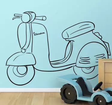 Wandtattoo Wohnzimmer Vespa Motorroller - TenStickers