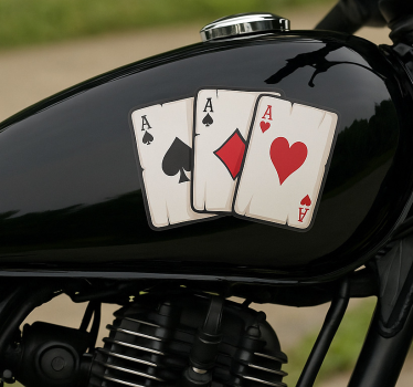 Motorrad aufkleber vier asse karten aufkleber - TenStickers