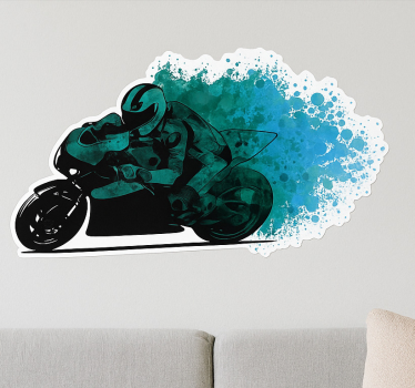 Motorrad folie azure splash fahrer - TenStickers