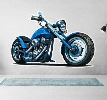 Motorrad folie blaue cruiser stimmung - TenStickers