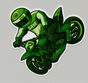 Motorrad folie green rider spray - TenStickers