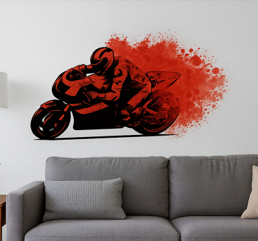 Motorrad folie roter spritzfahrer - TenStickers