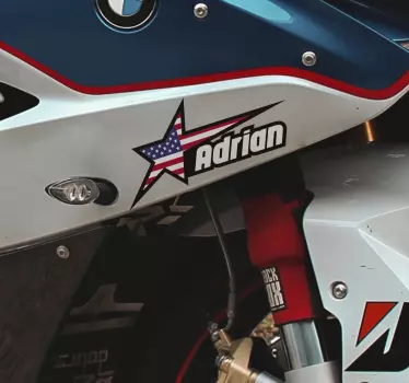 Motorrad Tattoo Flagge der vereinigten staaten mit benutzerdefini - TenStickers