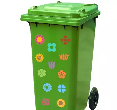 Mülltonnenaufkleber Blumen - TenStickers