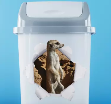 Aufkleber Mülltonne Erdmännchen - TenStickers