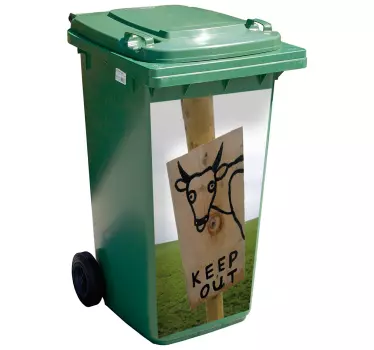 Lustiger Mülltonnenaufkleber Kuh - TenStickers