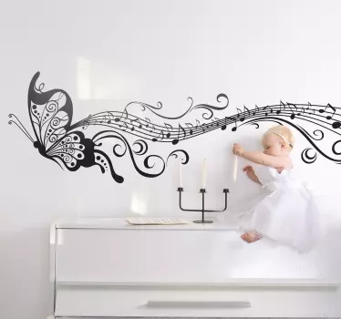 Musik Schmetterling Aufkleber - TenStickers