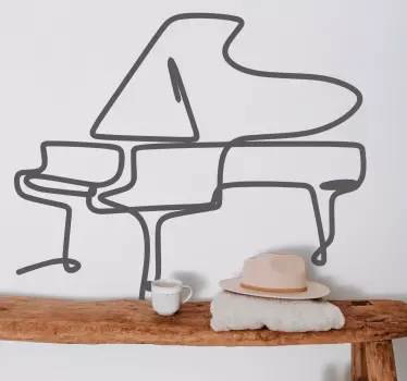 Musikalisches Wandtattoo stilvolle klaviersilhouette - TenStickers