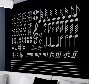 Musiknoten Wandtattoo Schlafzimmer - TenStickers