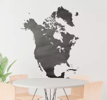Wandtattoo Weltkarte Nordamerika Tafelfolie - TenStickers