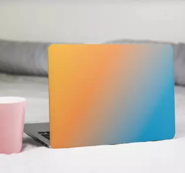 Notebook Aufkleber Blaue und orangefarbene verlaufsfarbe - TenStickers