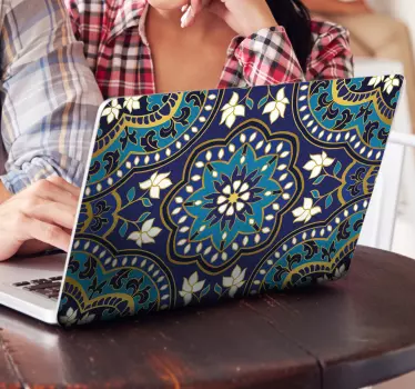 Notebook Aufkleber Blautöne mandala - TenStickers