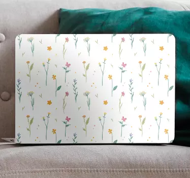 Notebook Aufkleber Einfache blumen mit weißem Hintergrund - TenStickers