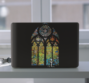 Notebook Aufkleber Glasmalerei banksy kunst für laptop - TenStickers