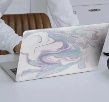 Laptop Aufkleber Helle Farben marmor - TenStickers