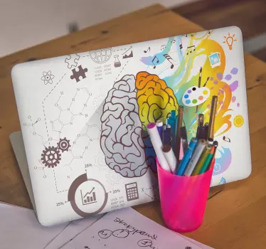 Notebook Aufkleber Künstlerisches und rassisches gehirn - TenStickers
