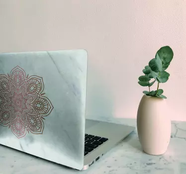 Notebook Aufkleber Mandala mit Marmoreffekt - TenStickers