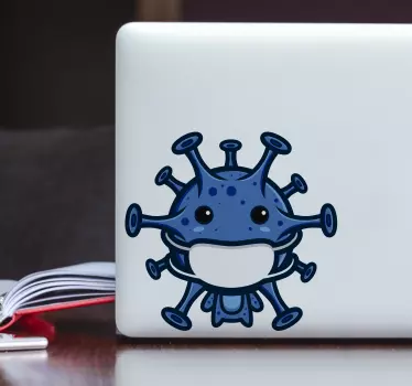 Notebook Aufkleber Niedlicher virus mit masken - TenStickers