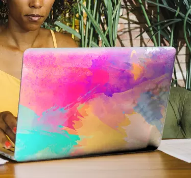 Laptop Sticker Notebook aquarellfarben - TenStickers