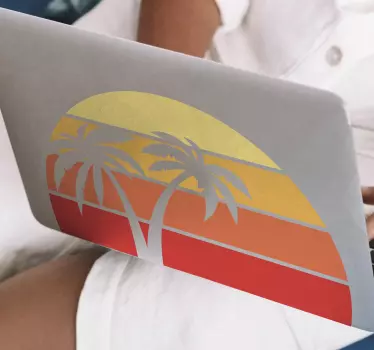 Notebook Aufkleber Retro sonnenuntergang - TenStickers