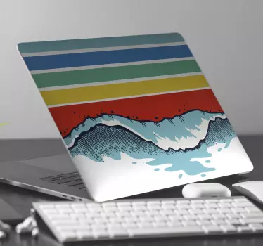 Laptop Aufkleber Retro Wellen - TenStickers