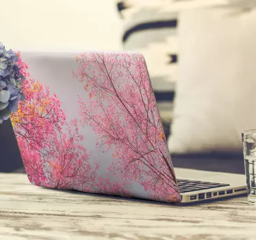 Notebook Aufkleber Rosa bäume - TenStickers