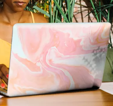 Notebook Aufkleber Rosa marmor für laptop - TenStickers