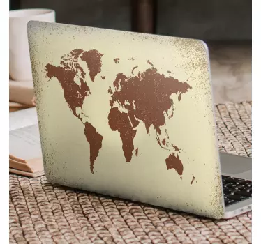 Notebook Aufkleber Schmutzige alte weltkarte - TenStickers